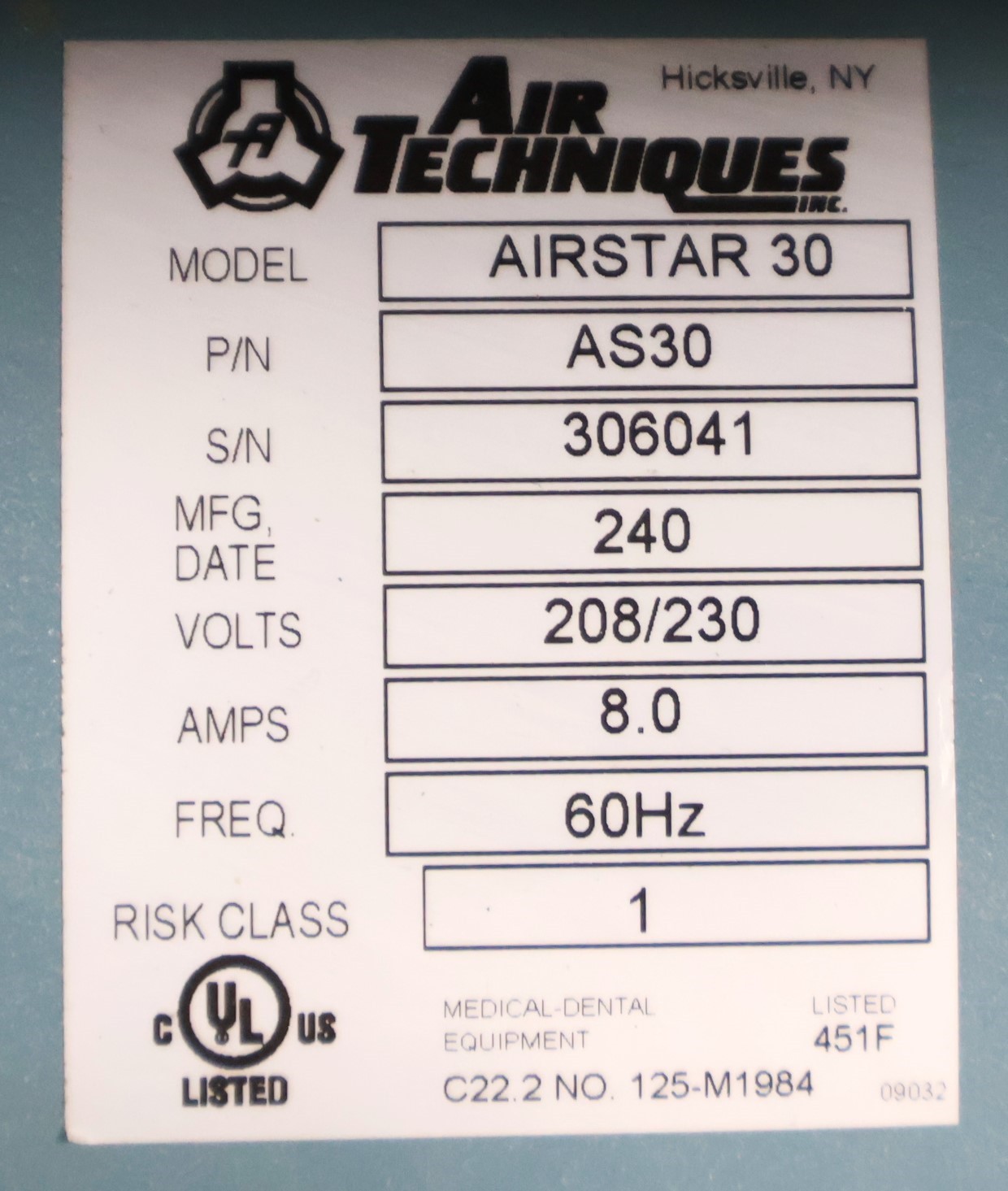 Air Techniques AirStar 30 Dental Air Compressor