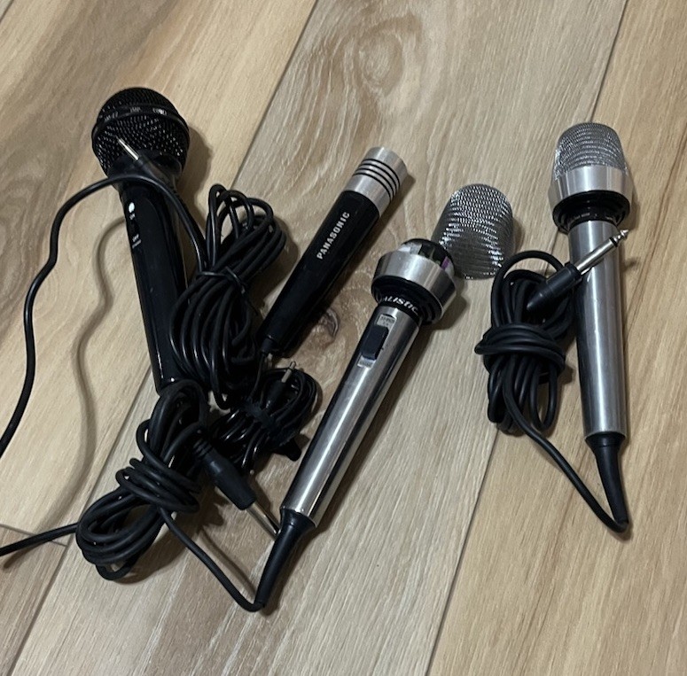 LOT (4) Various Brands & Models Microphone For Parts/Repair -Realistic Panasonic