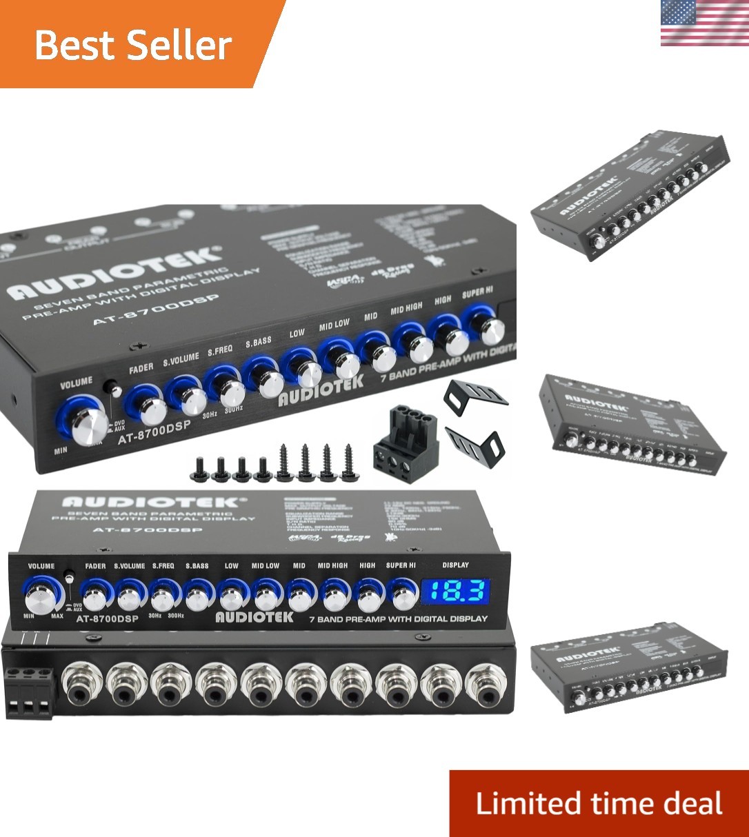 High-Quality 8700DSP EQ with Sub Output & Auxiliary Input for Car Audio Systems