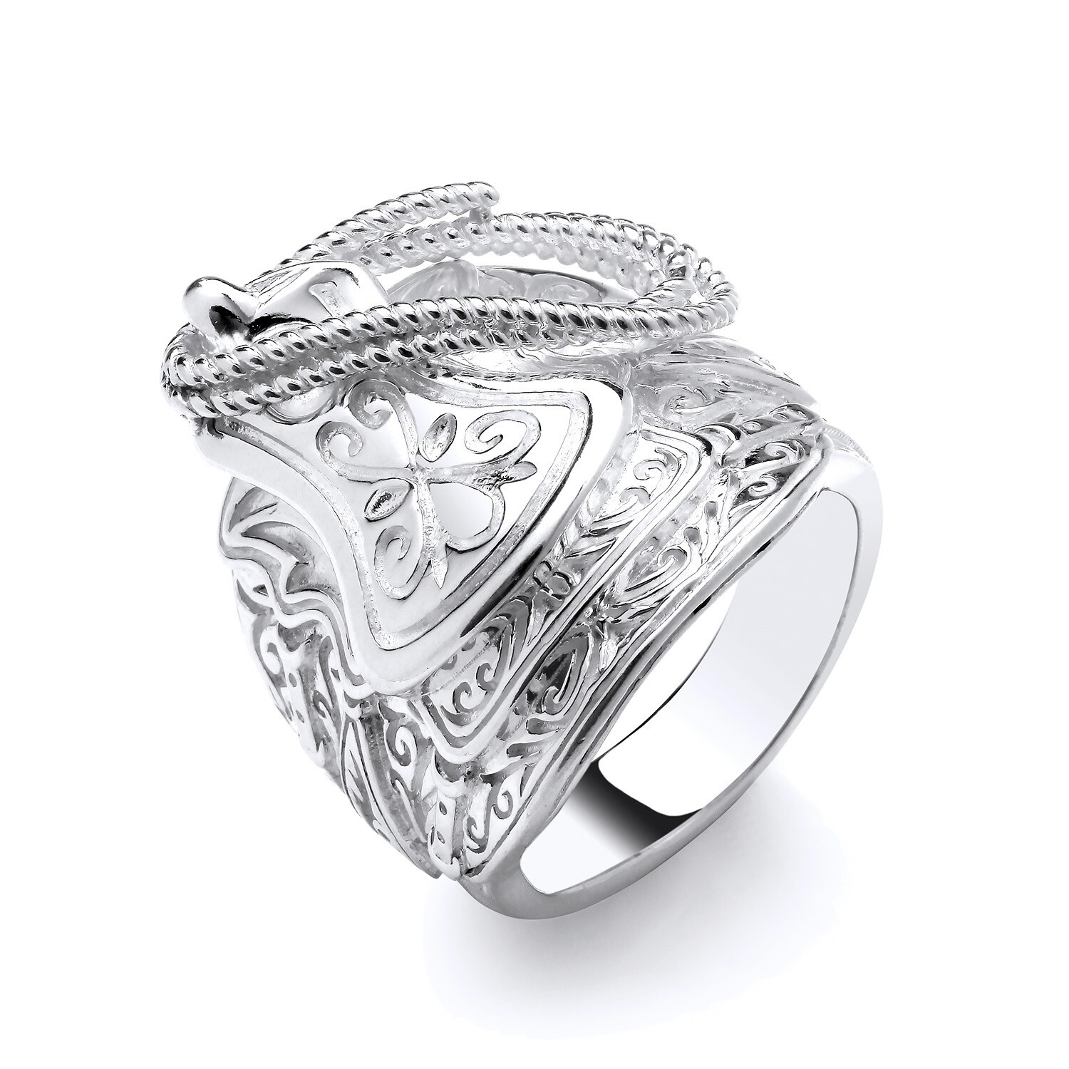 Mens Solid 925 Sterling Silver Large Gypsy Horse Saddle Ring P-Z+2 - Heavy 23.5g