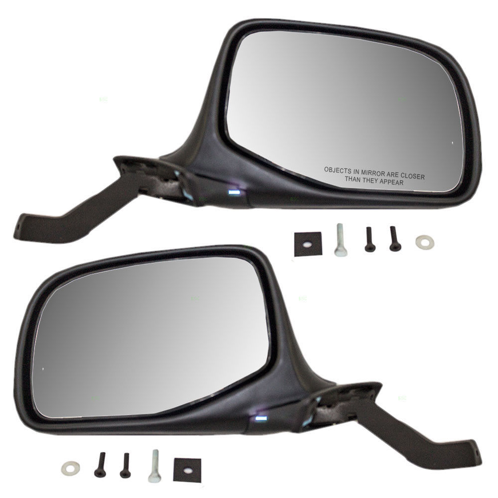 New Chrome Driver & Passenger Side Manual Mirror Set For 1992-1996 Ford F-150