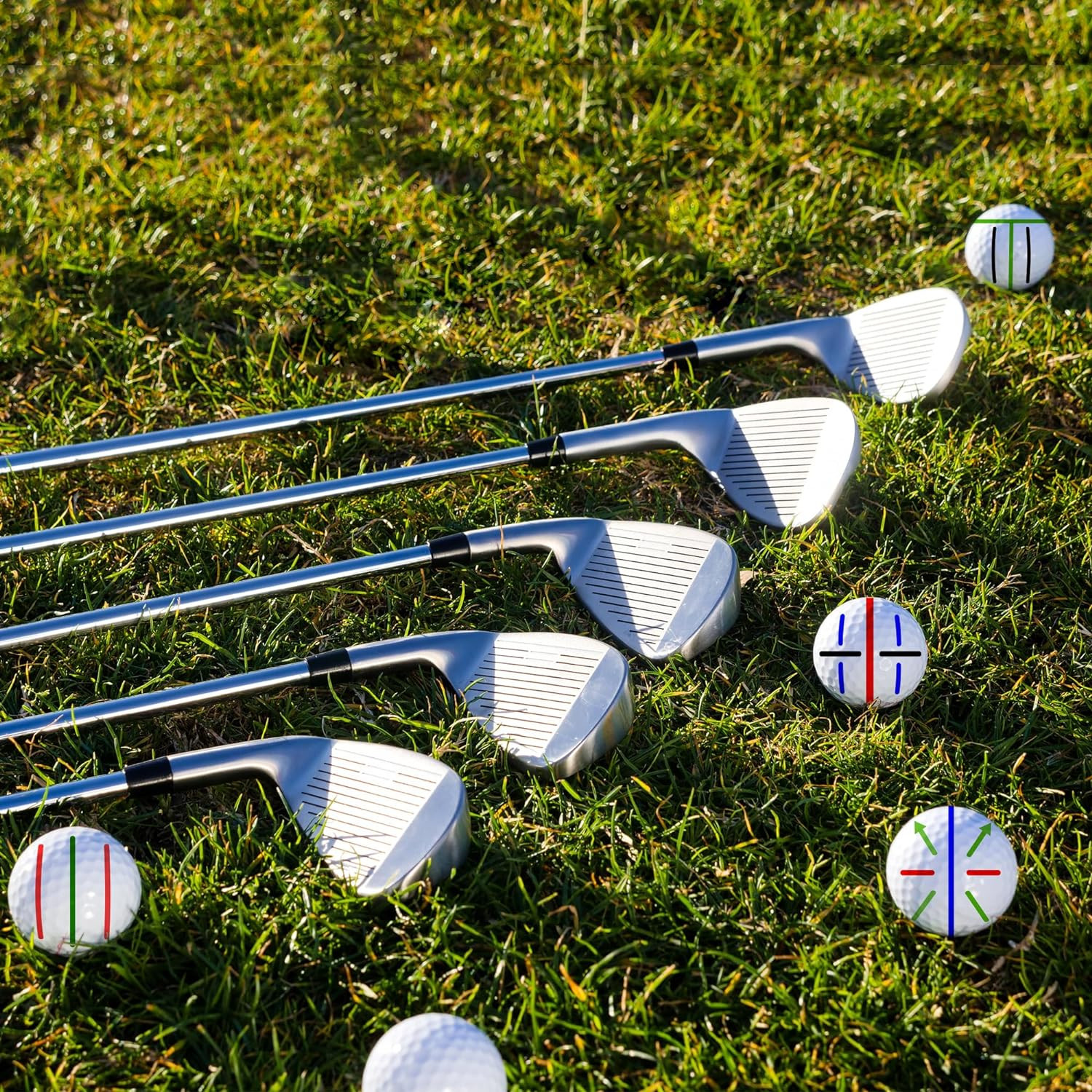 8 Pack Precision Golf Ball Marker Set 4 Marking Stencils 4 Vibrant Colors