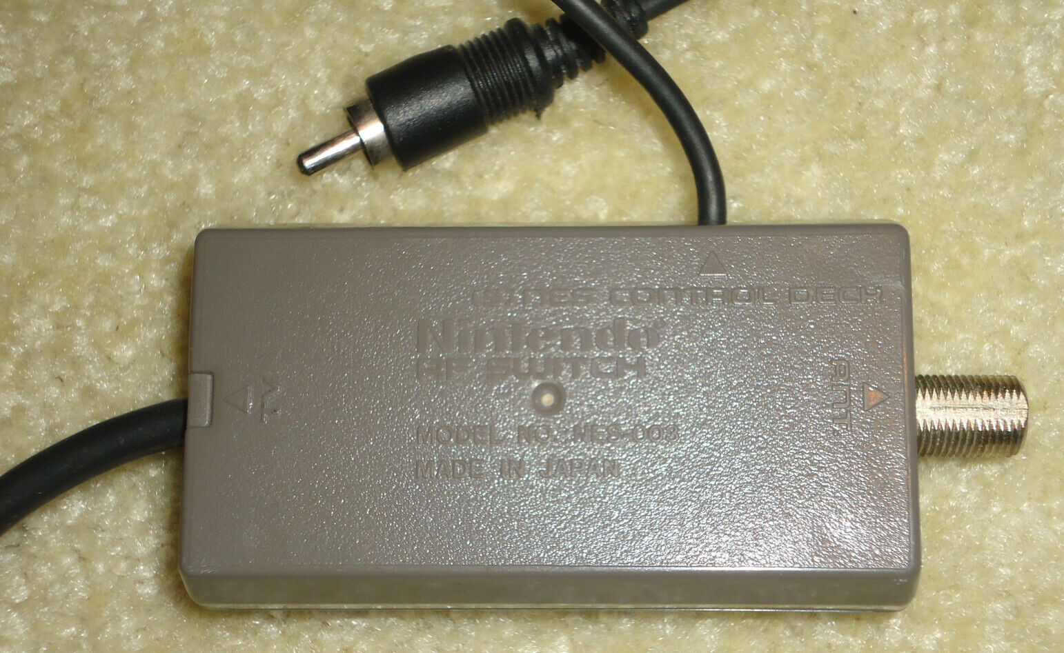 1980s-era OEM Nintendo RF Switch NES & SNES Control Deck Coax Cable Adapter