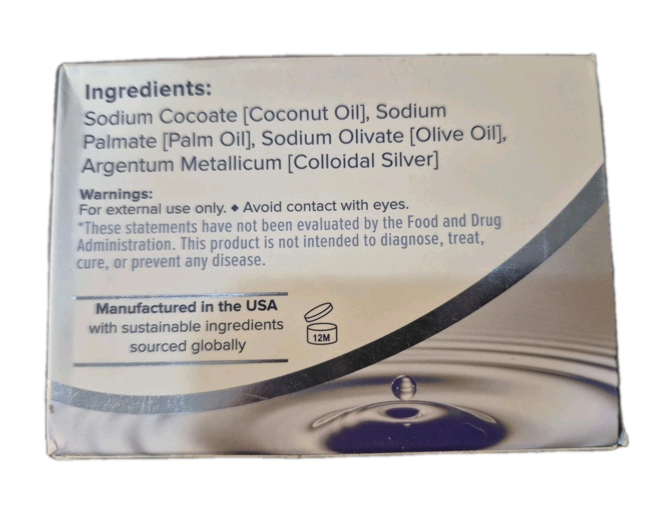 Colloidal Silver Extra Strength Soap Unscented New In Box 7oz 198g
