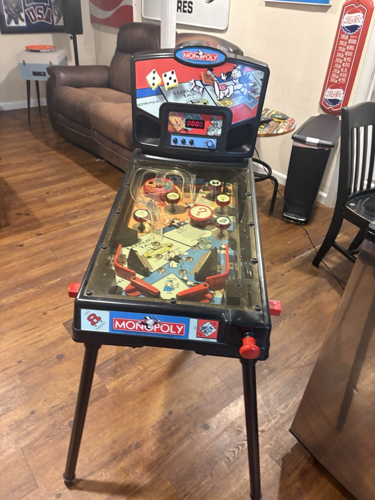 Vintage Monopoly Pinball Machine Game by Hasbro Working RARE w/ Manual!