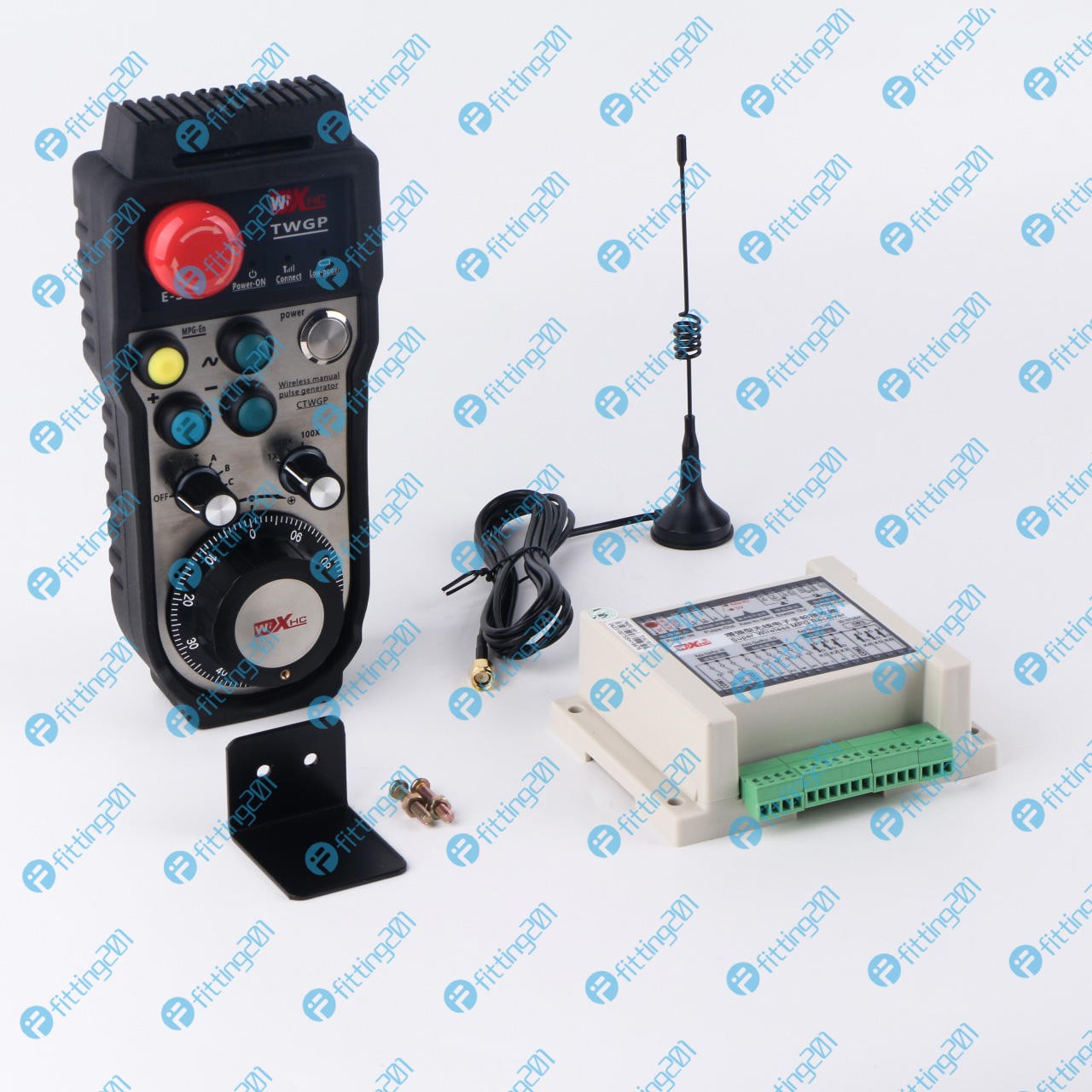 6 Axis Wireless Handy Pulser Handwheel MPG For FANUC & Emergency Switch CNC New