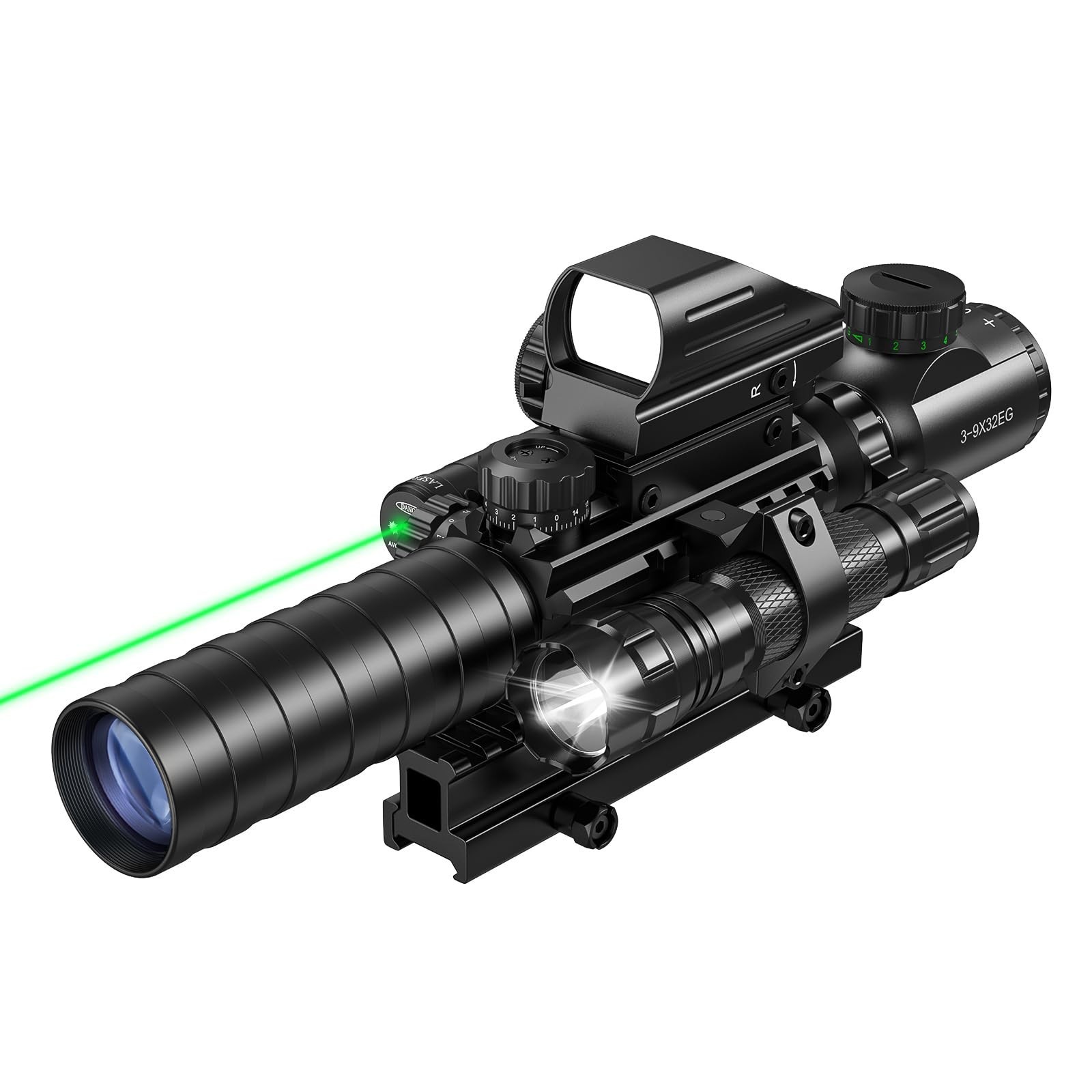 MidTen 3-9x32 Scope Combo with Dual Illuminated Scope Optics & 4 Holographic ...