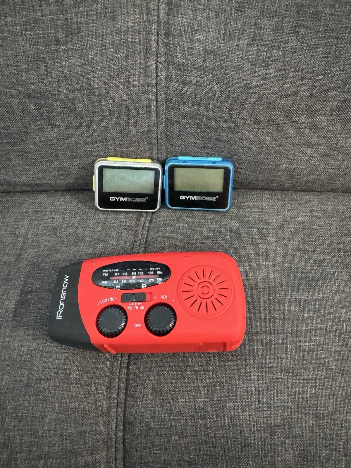 2x Gymboss Interval Timer Stopwatch Black Blue HIIT Crossfit + Light Untested