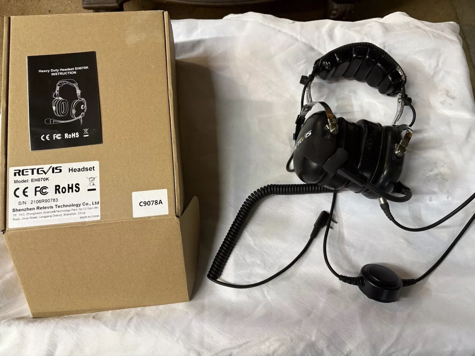 Retevis 15 Headset 2 Pin, Aviation, Sound Reducing, C9078A