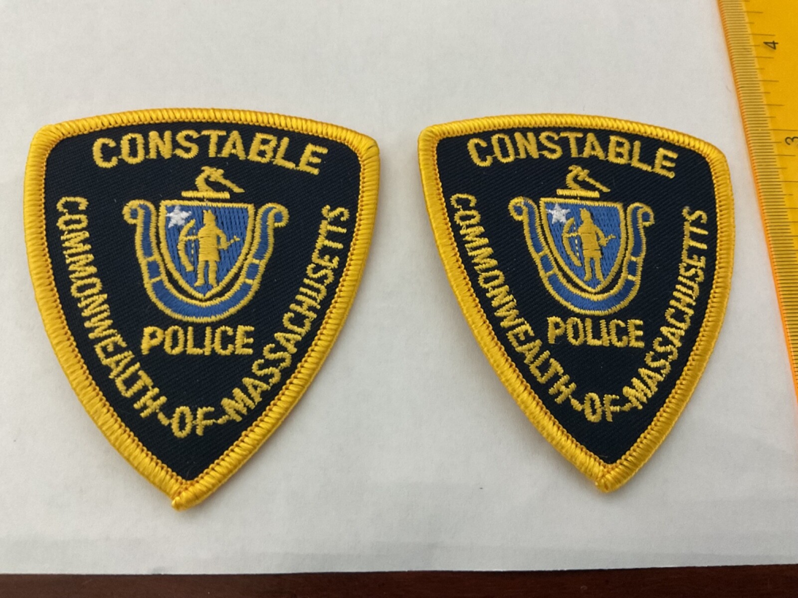 Constable Police Massachusetts collectable patches hat size 2 pieces.