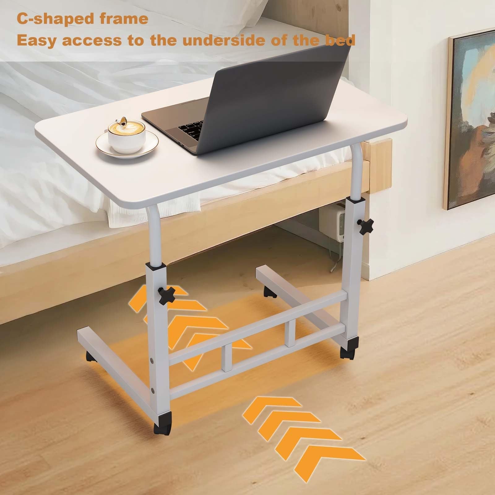 Adjustable Height Standing Desk , Small Standing Desk with Wheels, Computer Desk