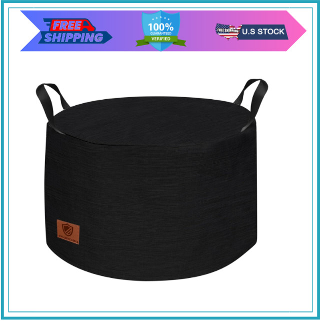 Waterproof Fire Pit Cover for Solo Stove Yukon 29", Round Outdoor Shelter (Black
