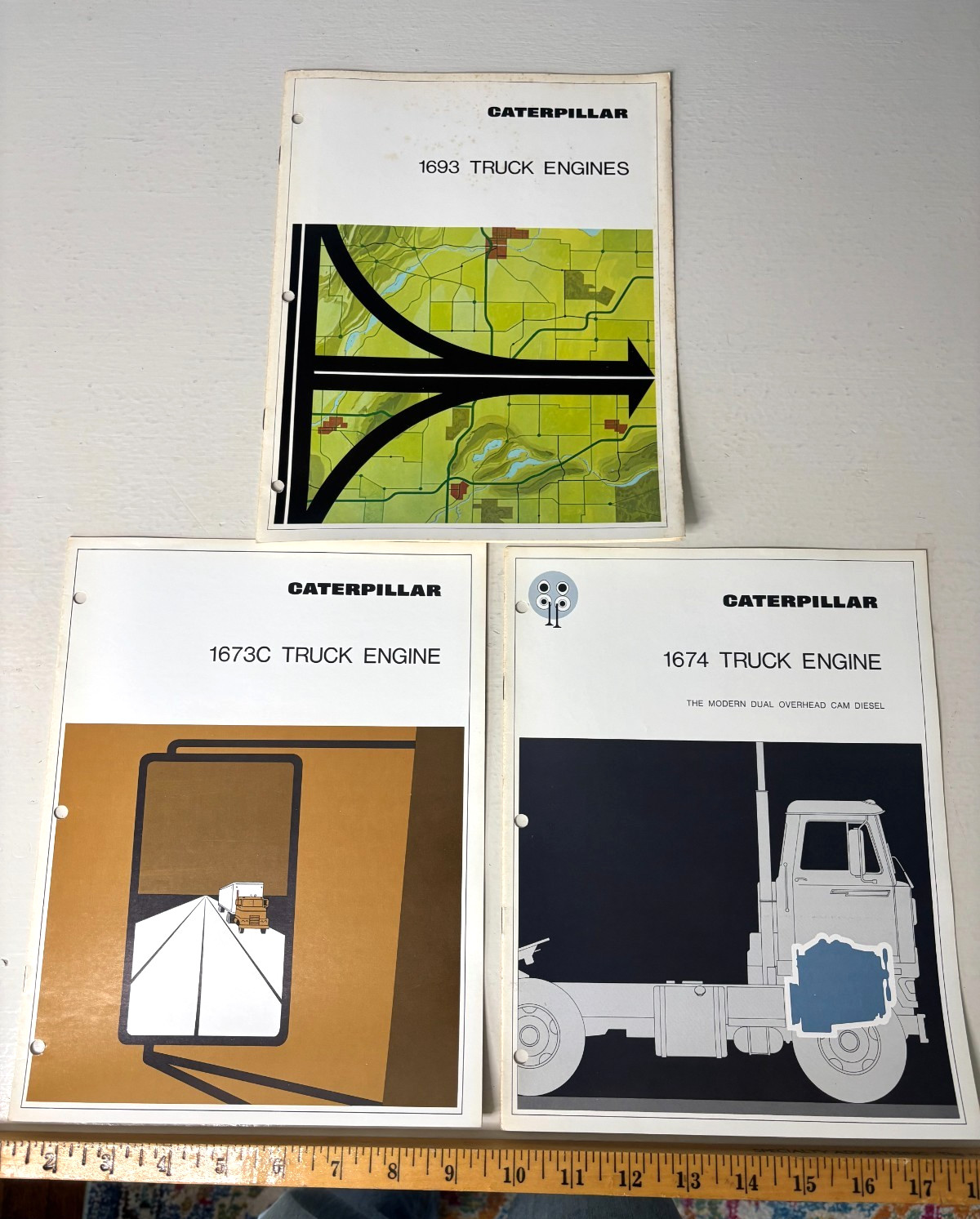 Caterpillar Truck Engine Brochure Lot 1673c 1693 1674 Overhead Cam Diesel VTG
