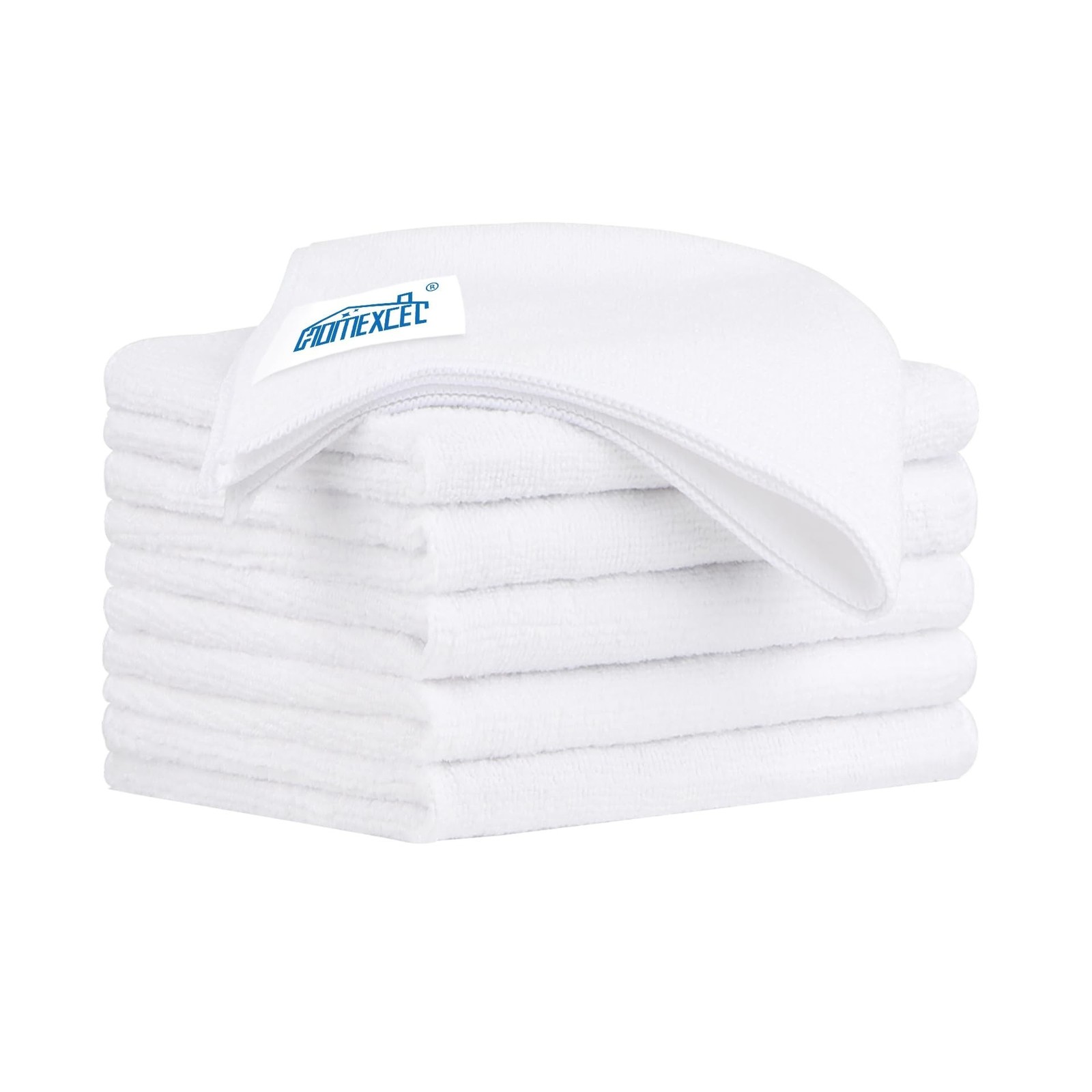 HOMEXCEL White Microfiber Cleaning Cloth 6 Pack 12.5 x 12.5 inch Microfiber T...