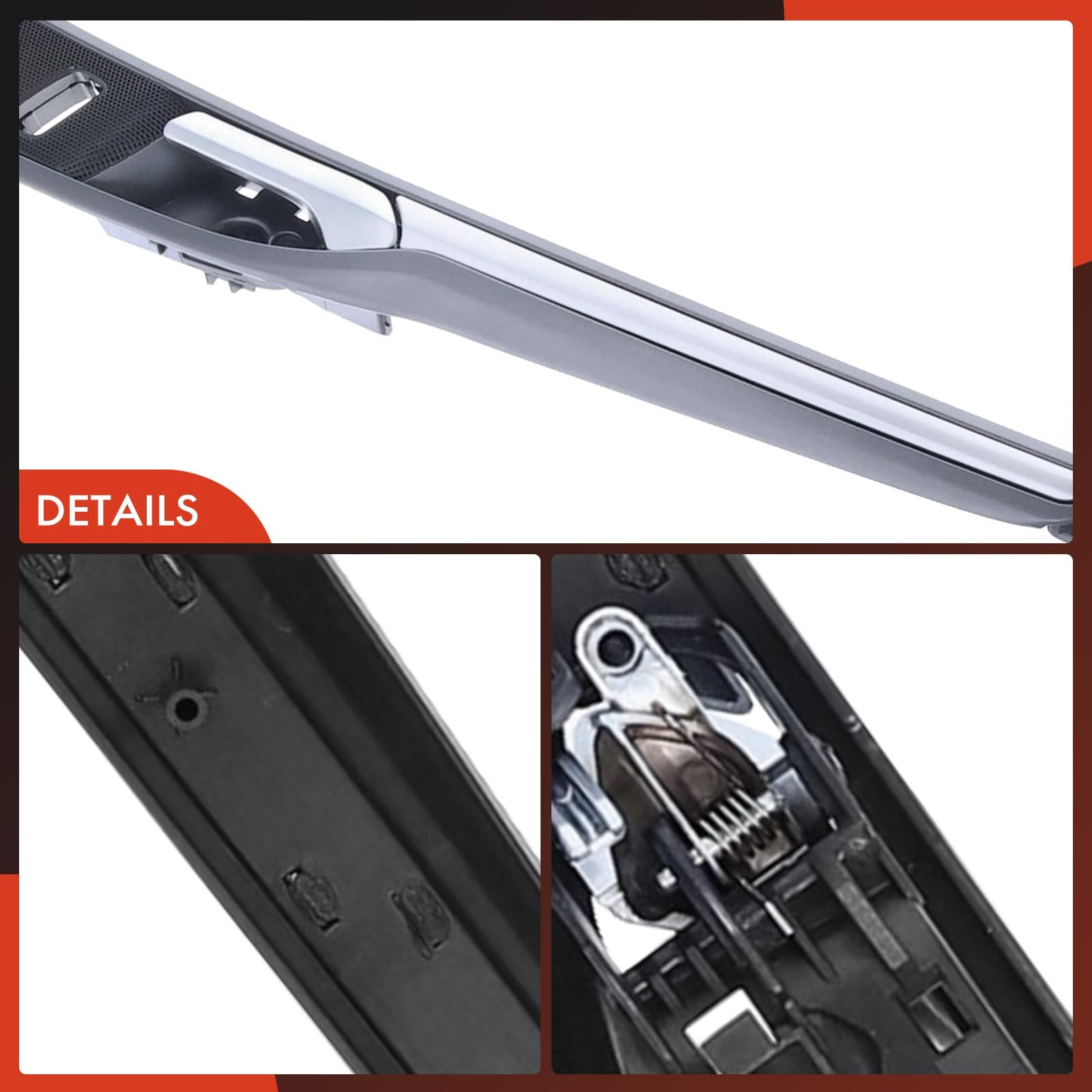 Fusion 2013-2016 Door Handles Gray Silver Lever 2PC Set Front Driver Passenger