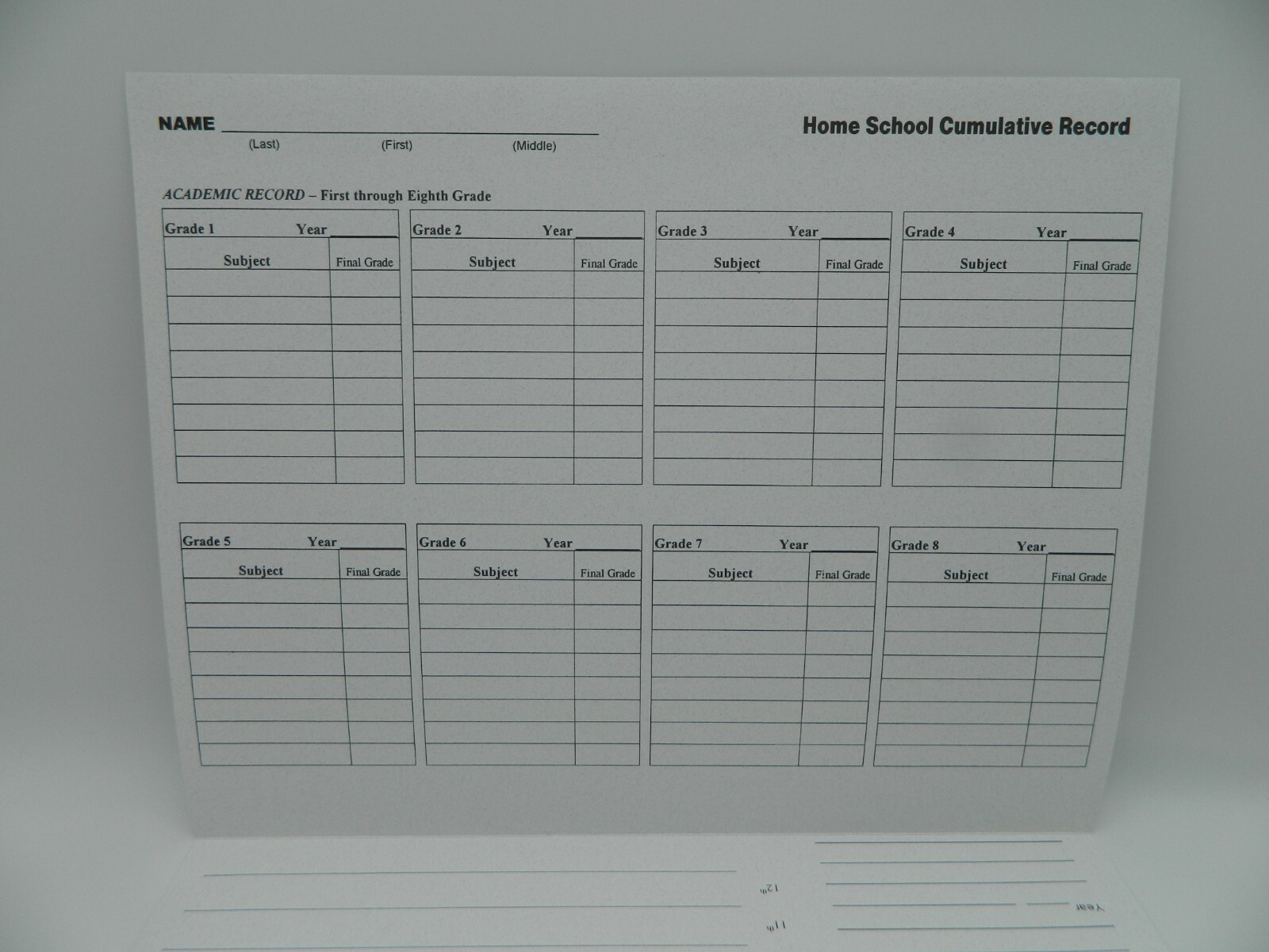 Home School Record Keeping Kit, Elementary Report Cards & Transcript Folder K-12