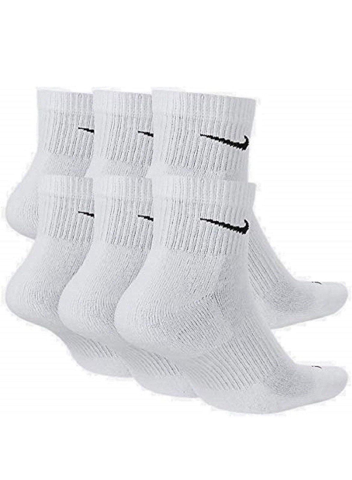 Nike Everyday Plus Cushion Drifit Men's Ankle Socks, Size Large WHİTE 6pairs