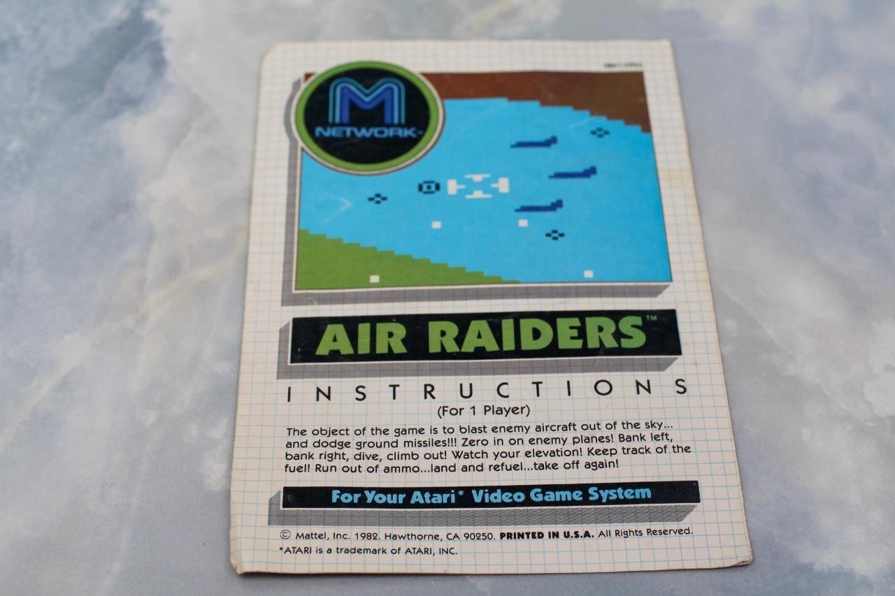 NO GAME- AIR RAIDERS Instruction Book Manual ATARI 2600