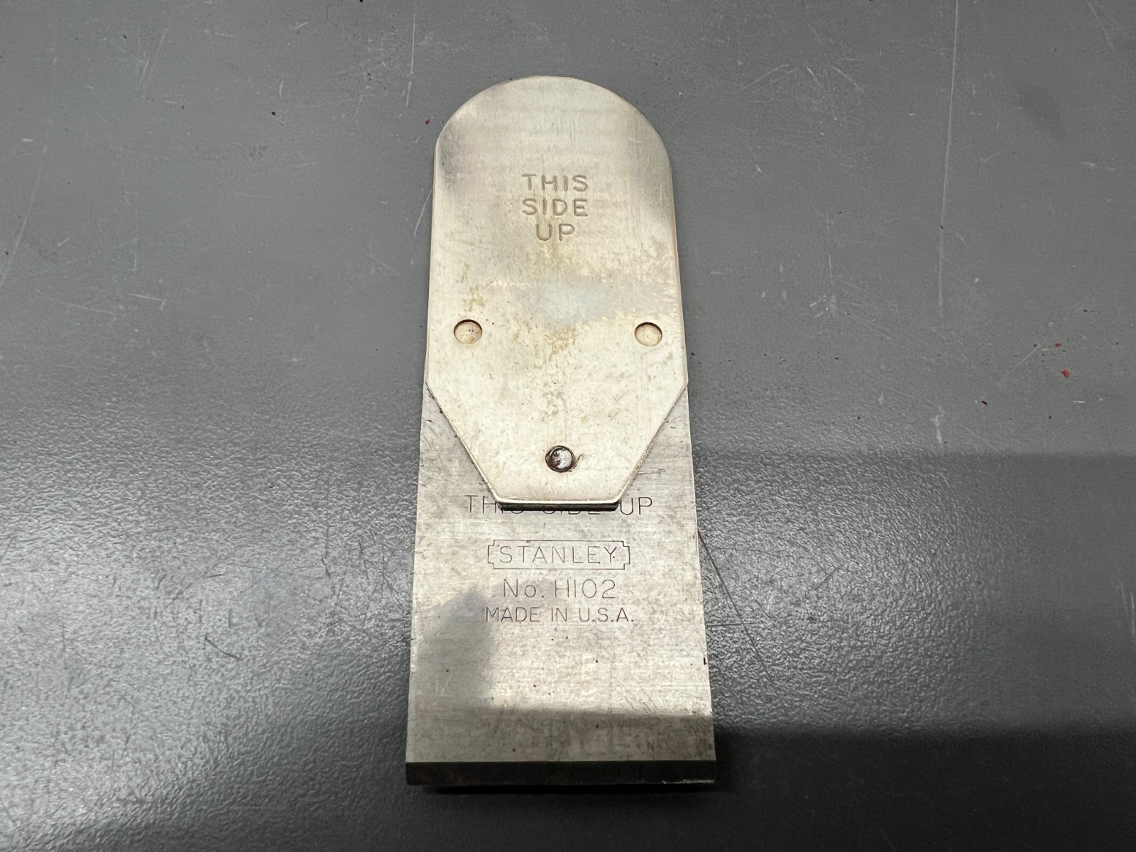 VINTAGE STANLEY H102 SMALL THUMB FINGER PLANE IRON - EXC COND - USA
