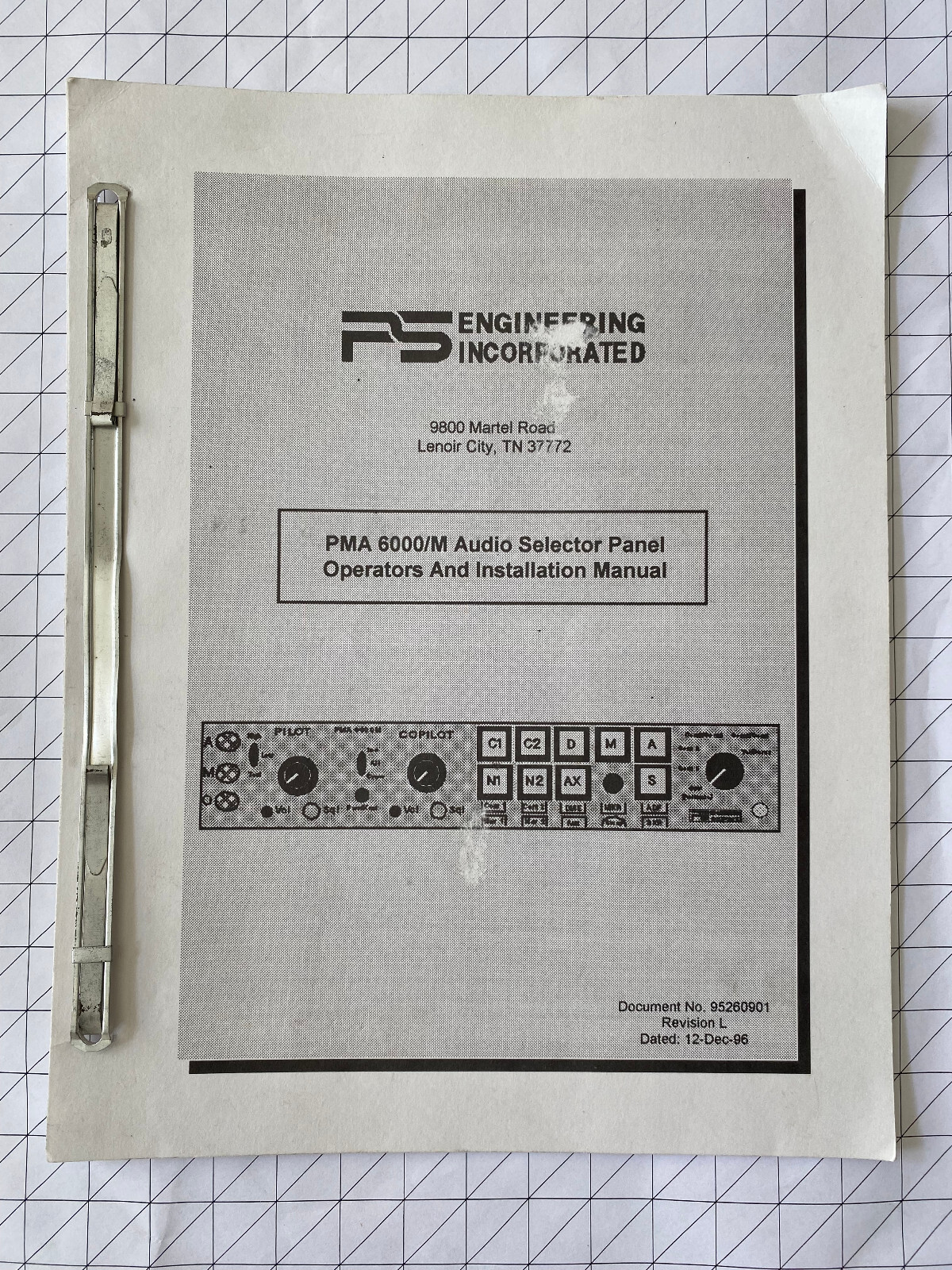 PMA 6000/M Audio Selector Panel Operators and Installation Manual