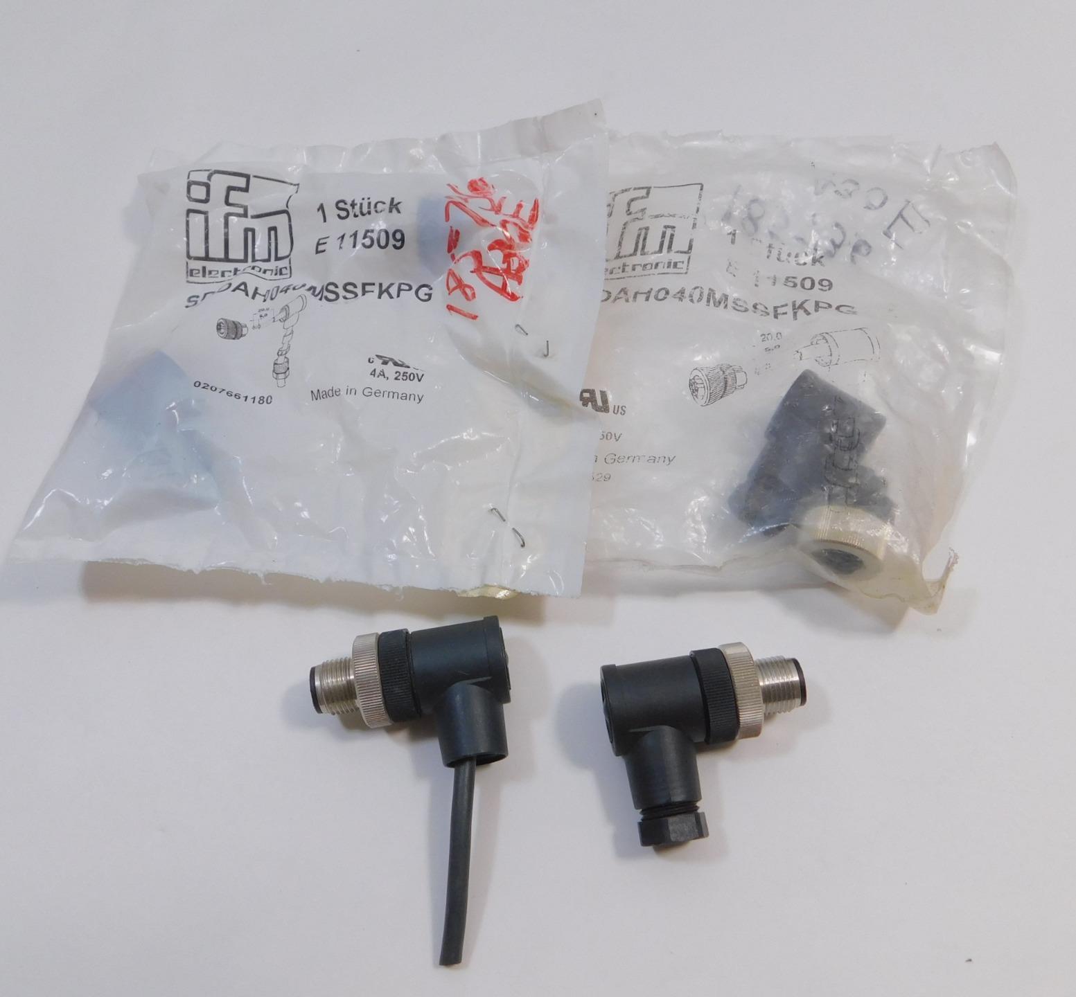 lot of 2 each IFM Electron SDOAH040MSSFKPG Connectors 4A 250V Plus extras