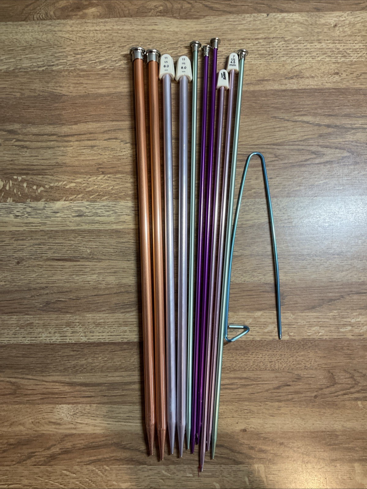 Lot of 10 Vintage Knitting Needles Boye Aluminum Sizes 6, 7, 11, 13 Mix +