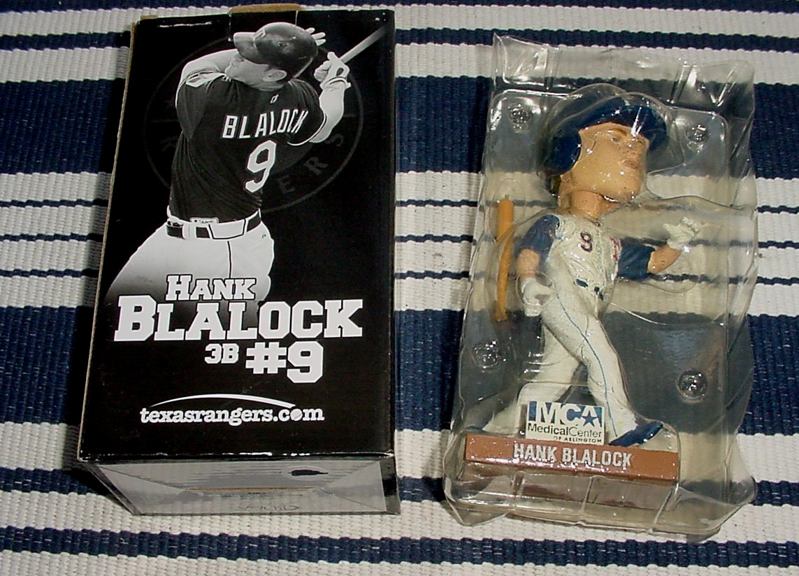 2008 Texas Rangers Hank Blalock Bobblehead with Original Box- MLB Medical Center
