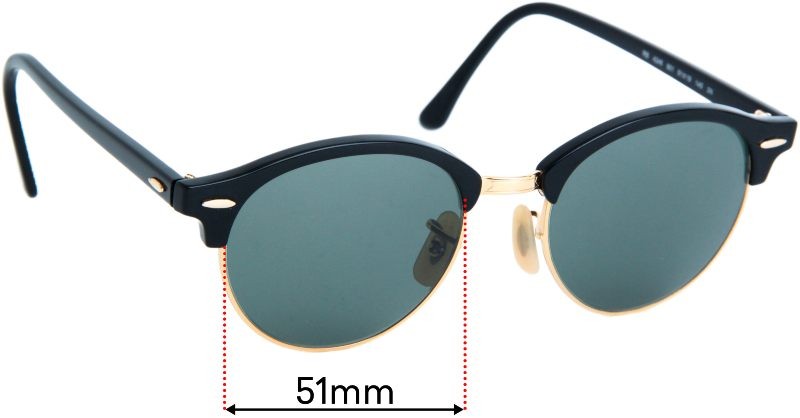 SFx Replacement Sunglass Lenses fits Ray-Ban RB4246 Clubround - 51mm Wide