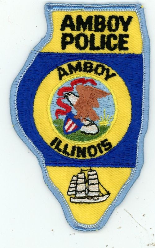 ILLINOIS IL AMBOY POLICE NICE STATE SHAPED SHOULDER PATCH SHERIFF