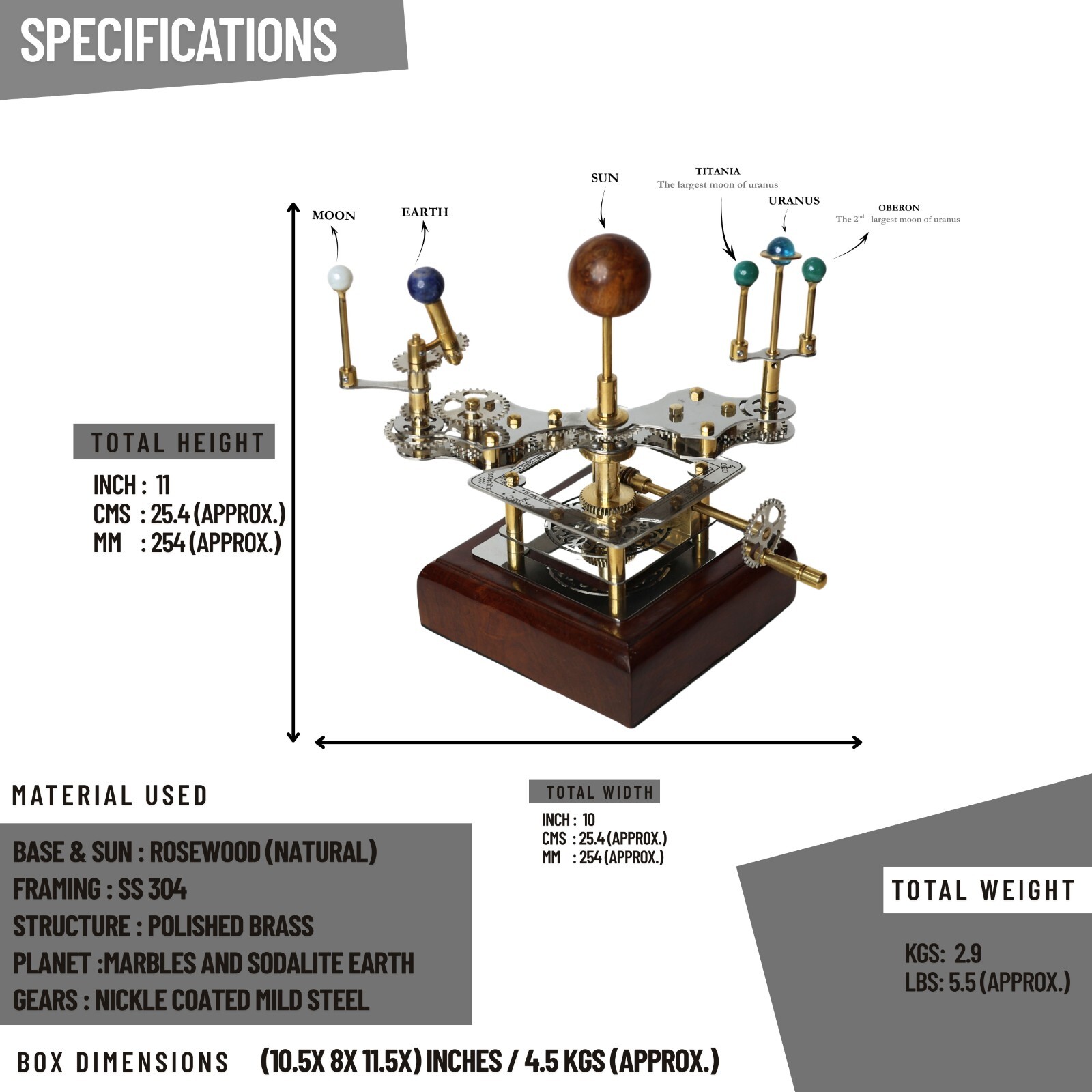 Orrery Steampunk Home Décor Solar System Model Perfect housewarming Gift,