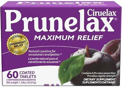 Prunelax Ciruelax Maximum Strength Natural Laxative Tablets Gluten Free 60 Count
