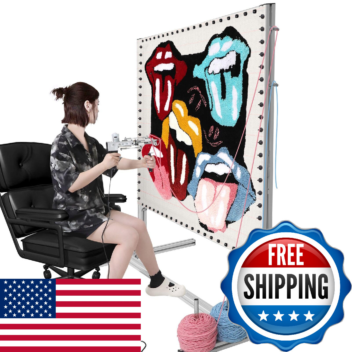 Kerty 55 Inches Rug Tufting Frame Aluminum Metal Tufting Frame Kit For Rug