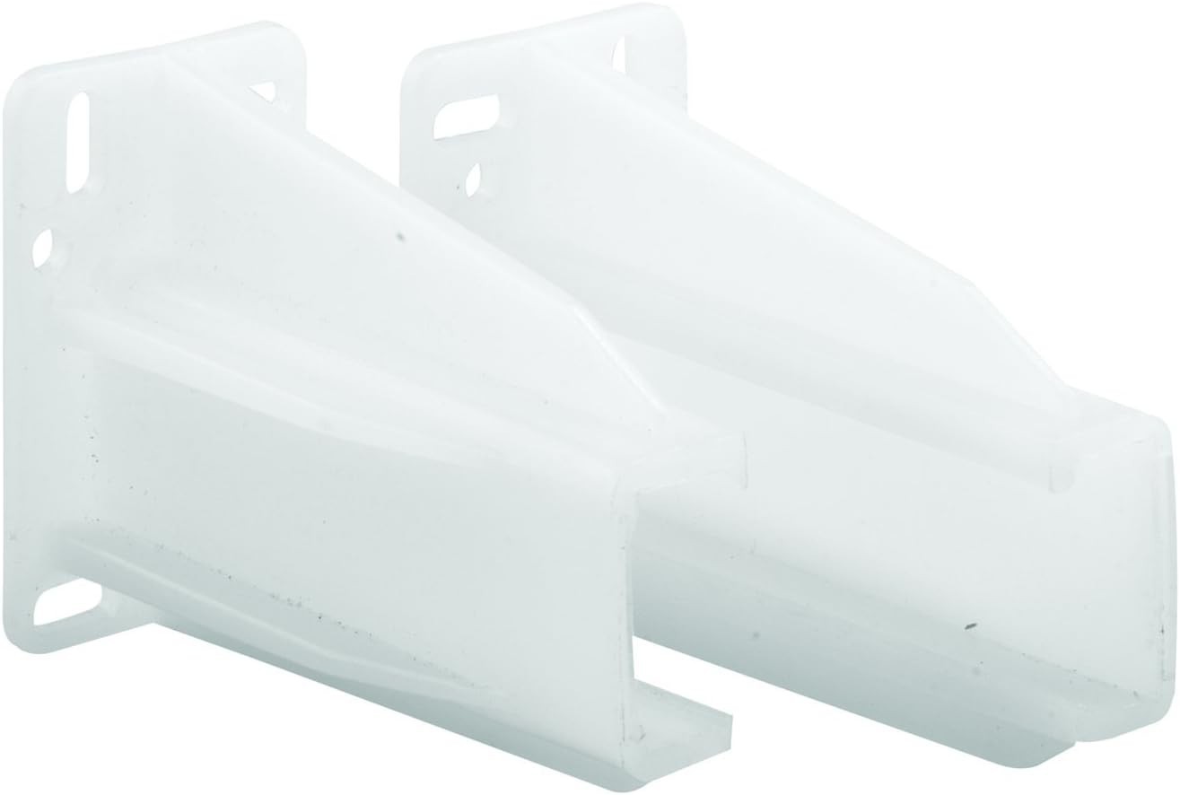 Adjustable Drawer Track Back Plates in White - Installation Fasteners Included