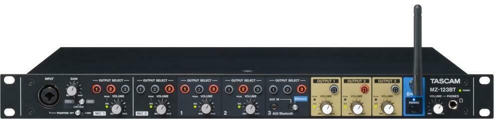 TASCAM MZ-123BT 3-channel Rackmount Multizone Mixer MZ123BT - Great Gift!
