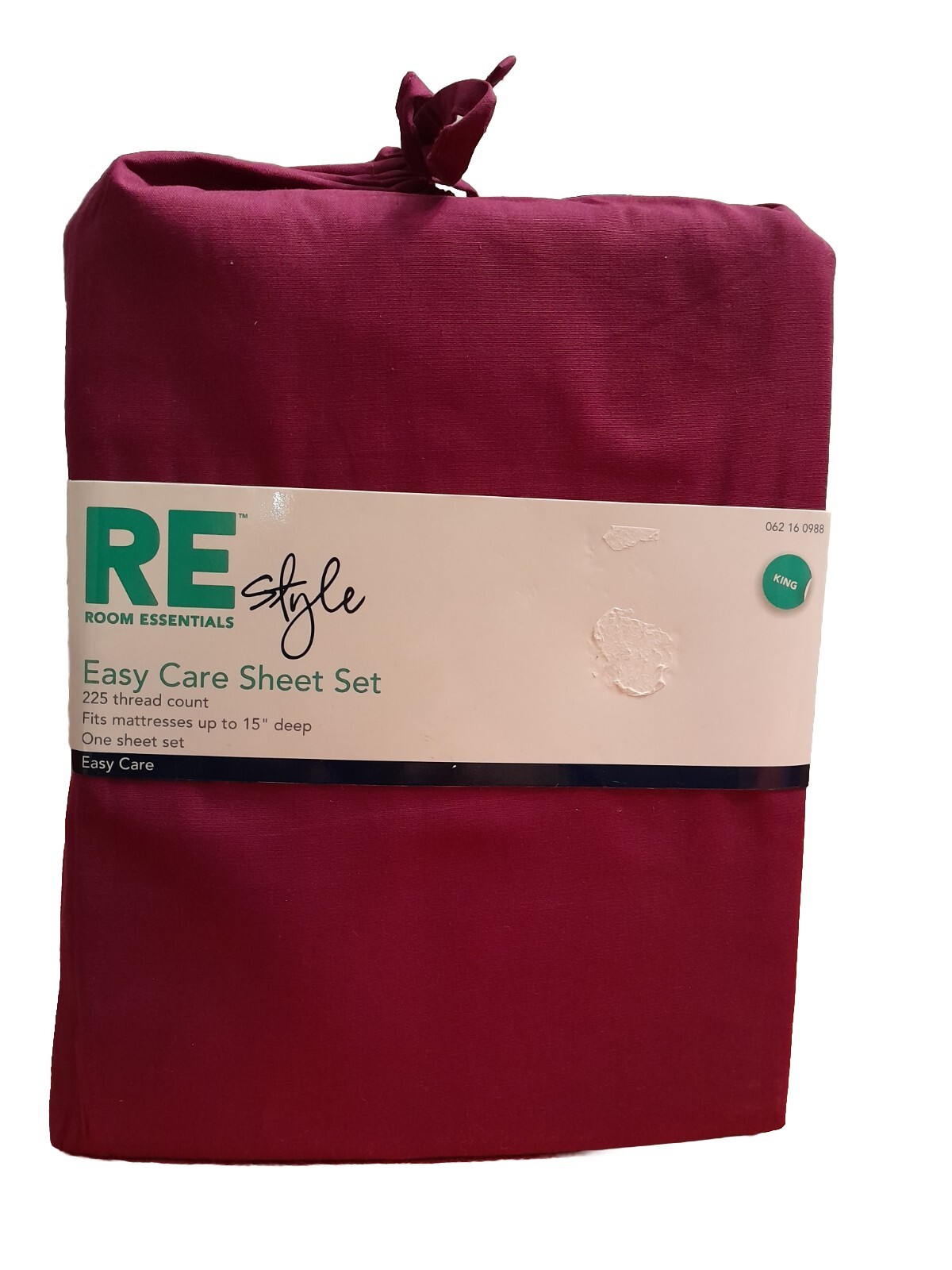 ROOM ESSENTIALS COTTON BLEND KING SIZE SHEET SET 225 THREAD COUNT  MAGENTA