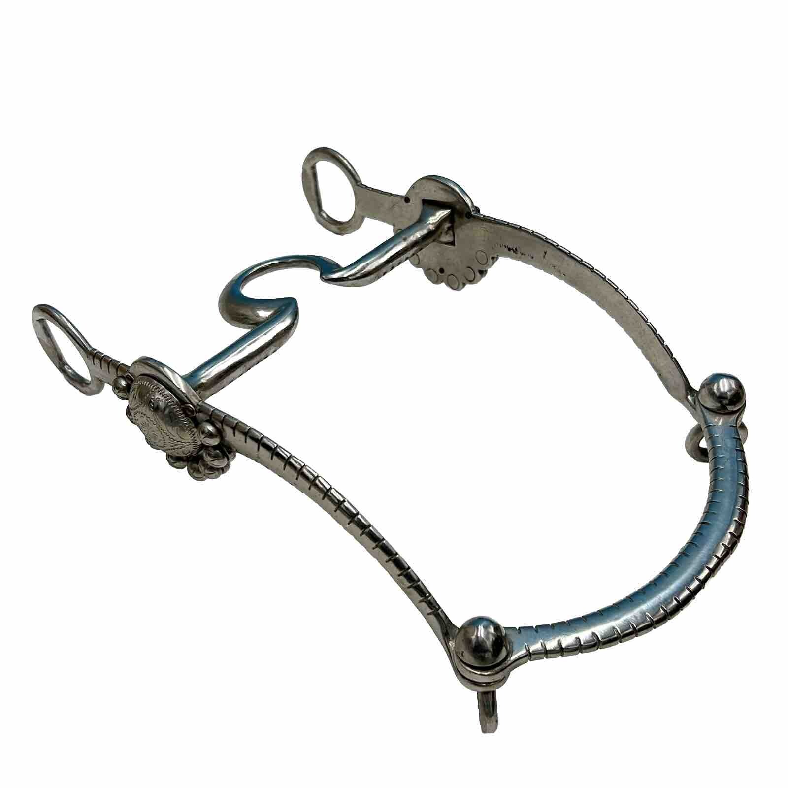 Arabian Horse Show Parade 5” Bit C Spoon Port Metal Slobber Bar Rein Rings