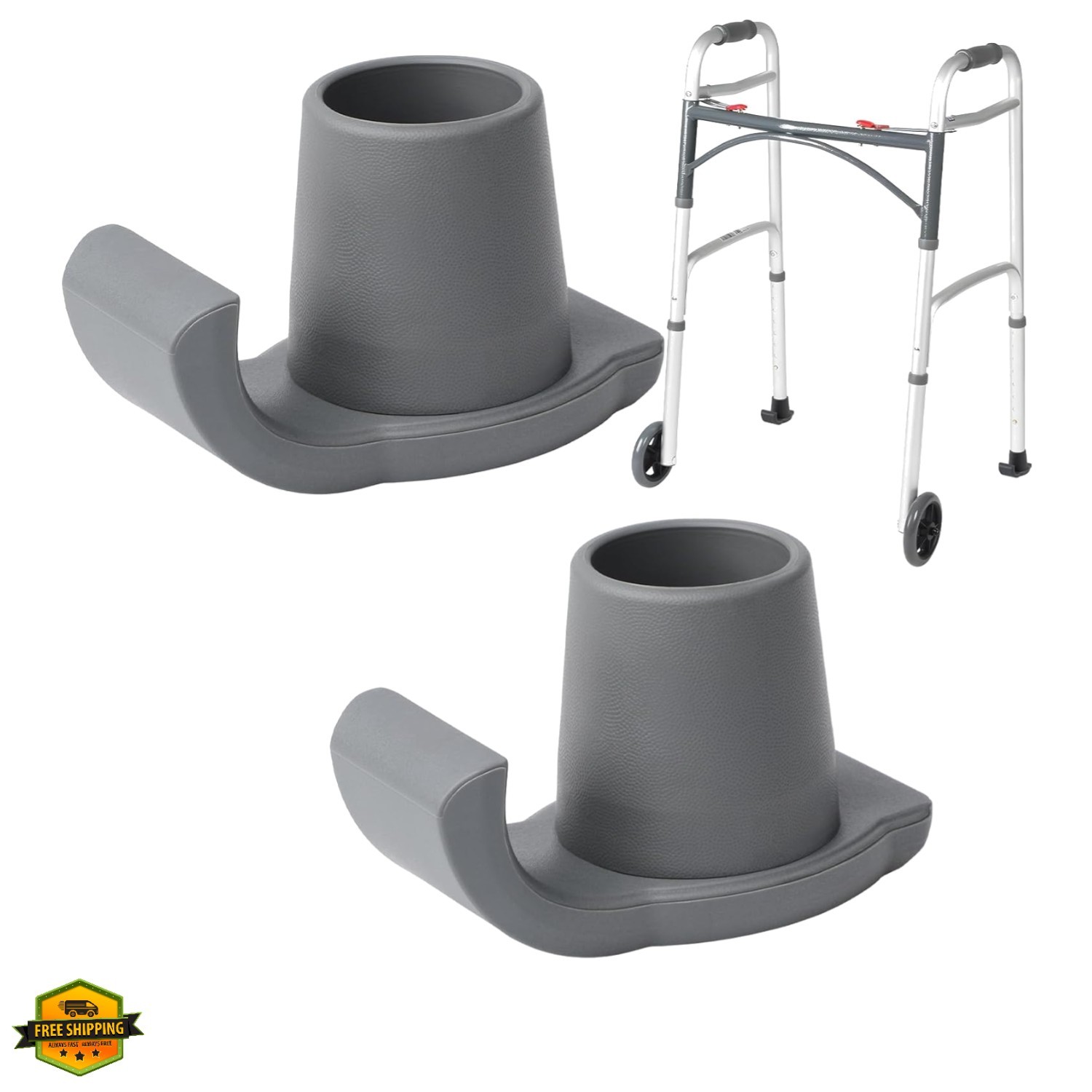 2 Pack Walker Ski Glides for Folding Walkers, Smooth Gliding Replacement Feet...
