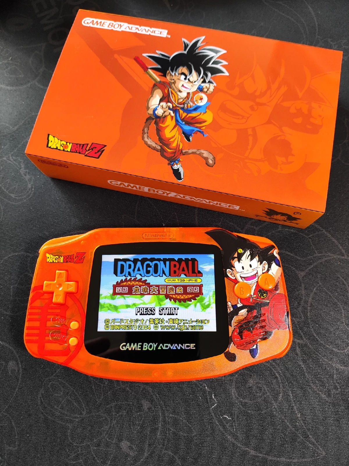 Game Boy Advance GBA Son Gokuu Clear Orange  Console with iPS Backlit LCD MOD