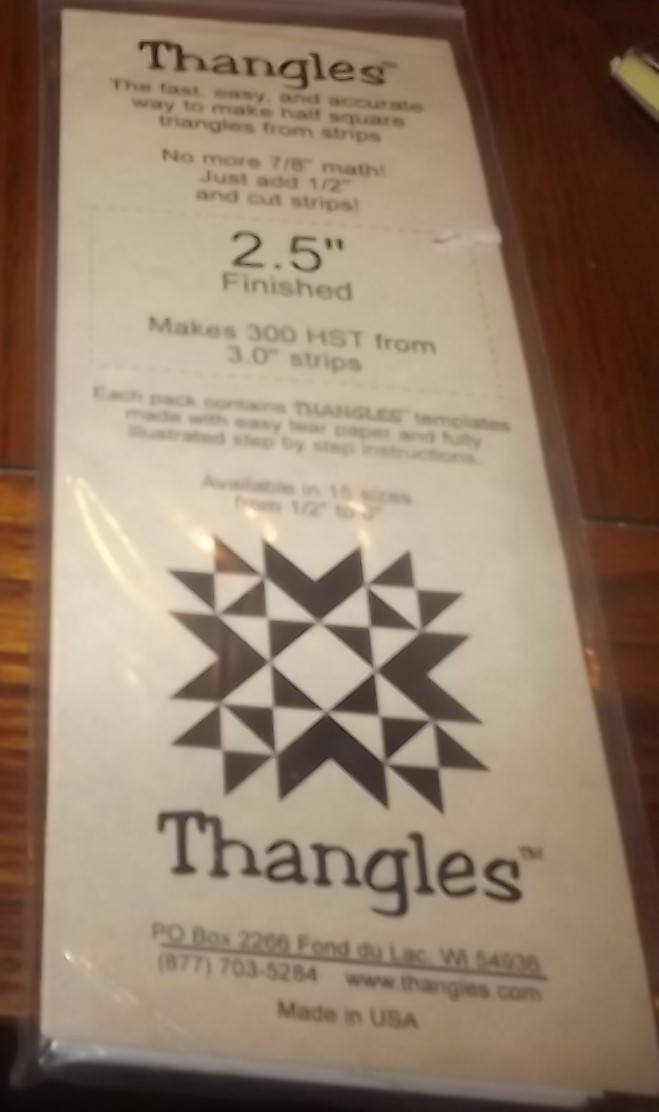 Quilting Template Thangles Paper Template 2.5 NIP