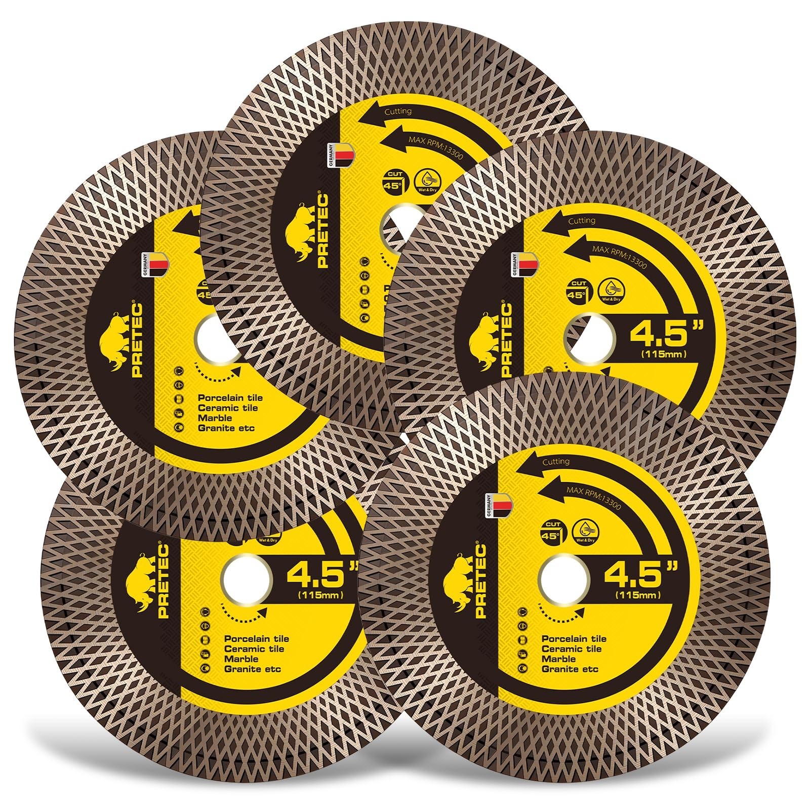 Diamond Blades 4" 4.5" 5" Super Thin Tile Ceramic Cutting Disc Wet Dry Grinder