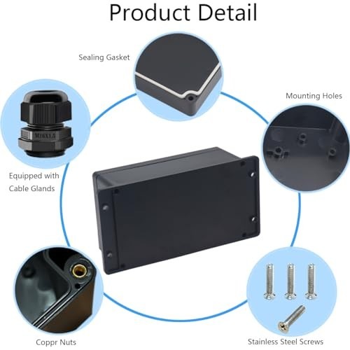 Junction Box IP65 Waterproof ABS Plastic Electrical Project Case Power Junction