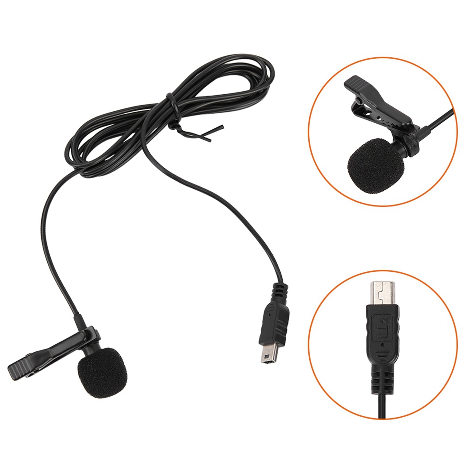Mini USB Stereo External Microphone Professional Mic With Clip For Hero 3