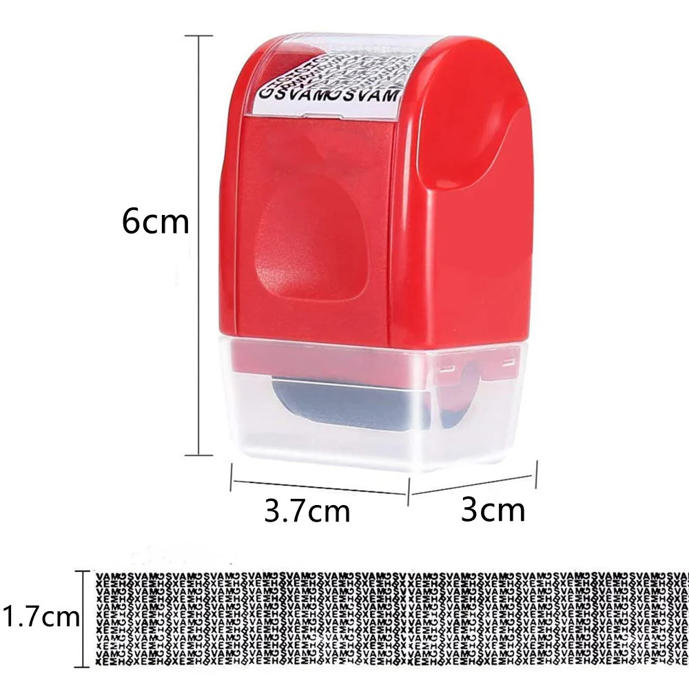 Identity Theft Protection Roller Stamp for Workshop (Red)