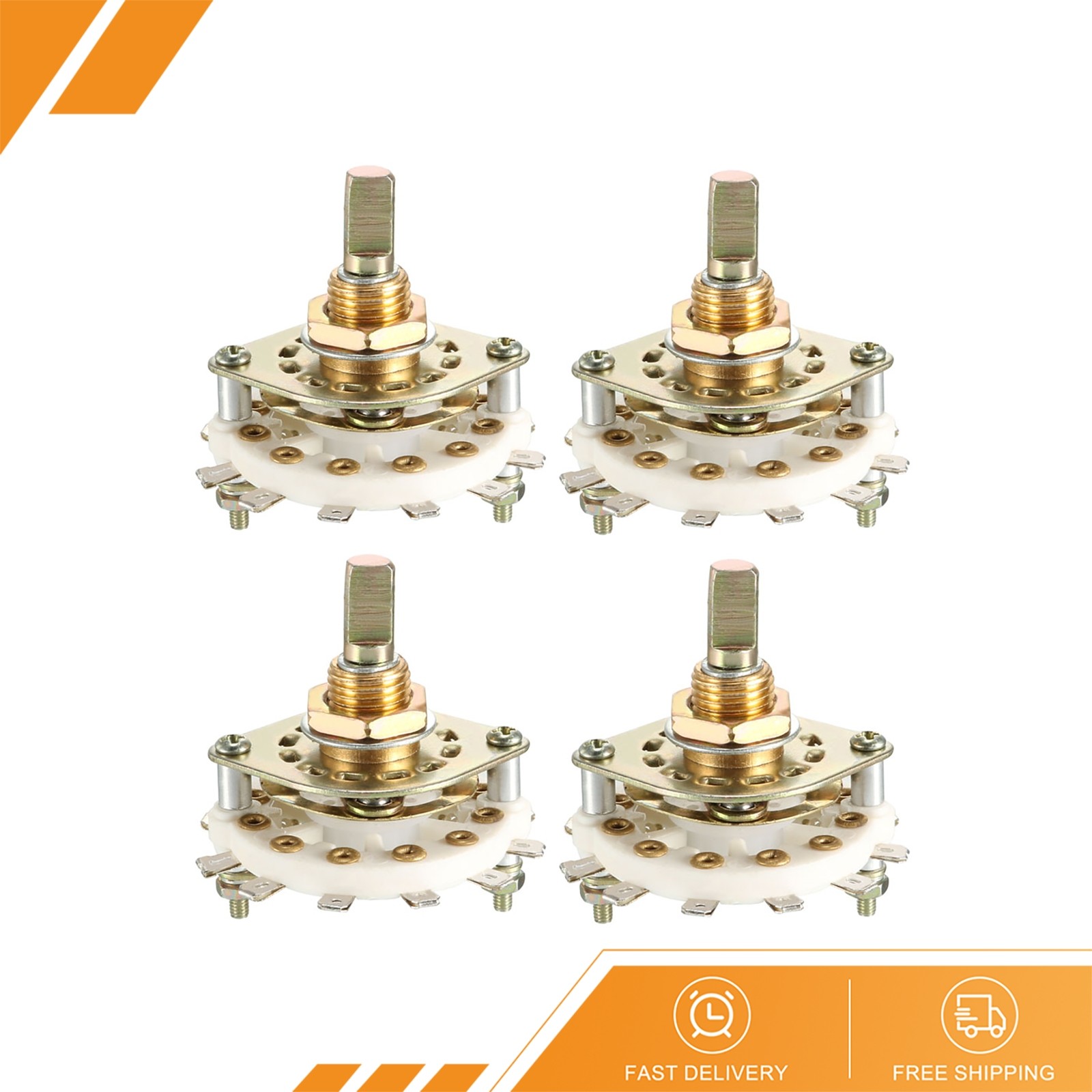 4Pcs 12Pins 2P5T 2 Pole 5 Position Single Deck Band Selector Rotary Switch
