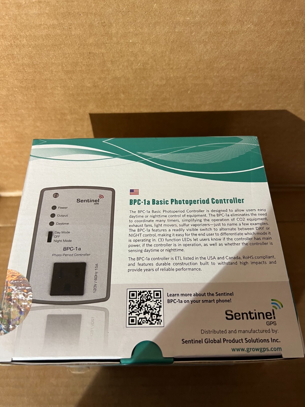 Sentinel GPS BPC-1a Basic Photoperiod Controller NEW Plug Box Version