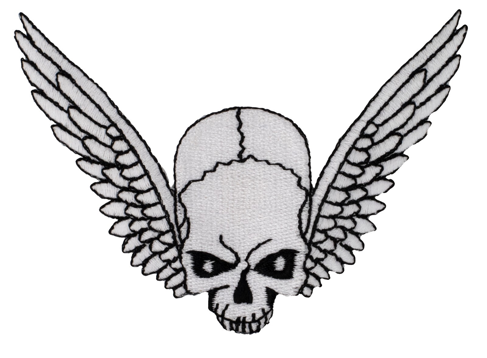Winged Skull Patch (348) 4" x 3" Embroidered Patch 41164