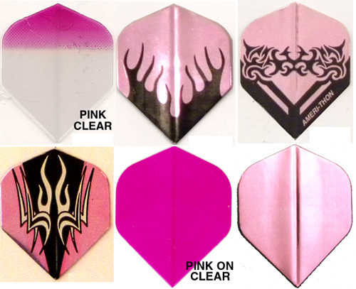 Amerithon Dart Flights- Assortment of 6 Sets  Pink Stand. Shape - The Strongest!