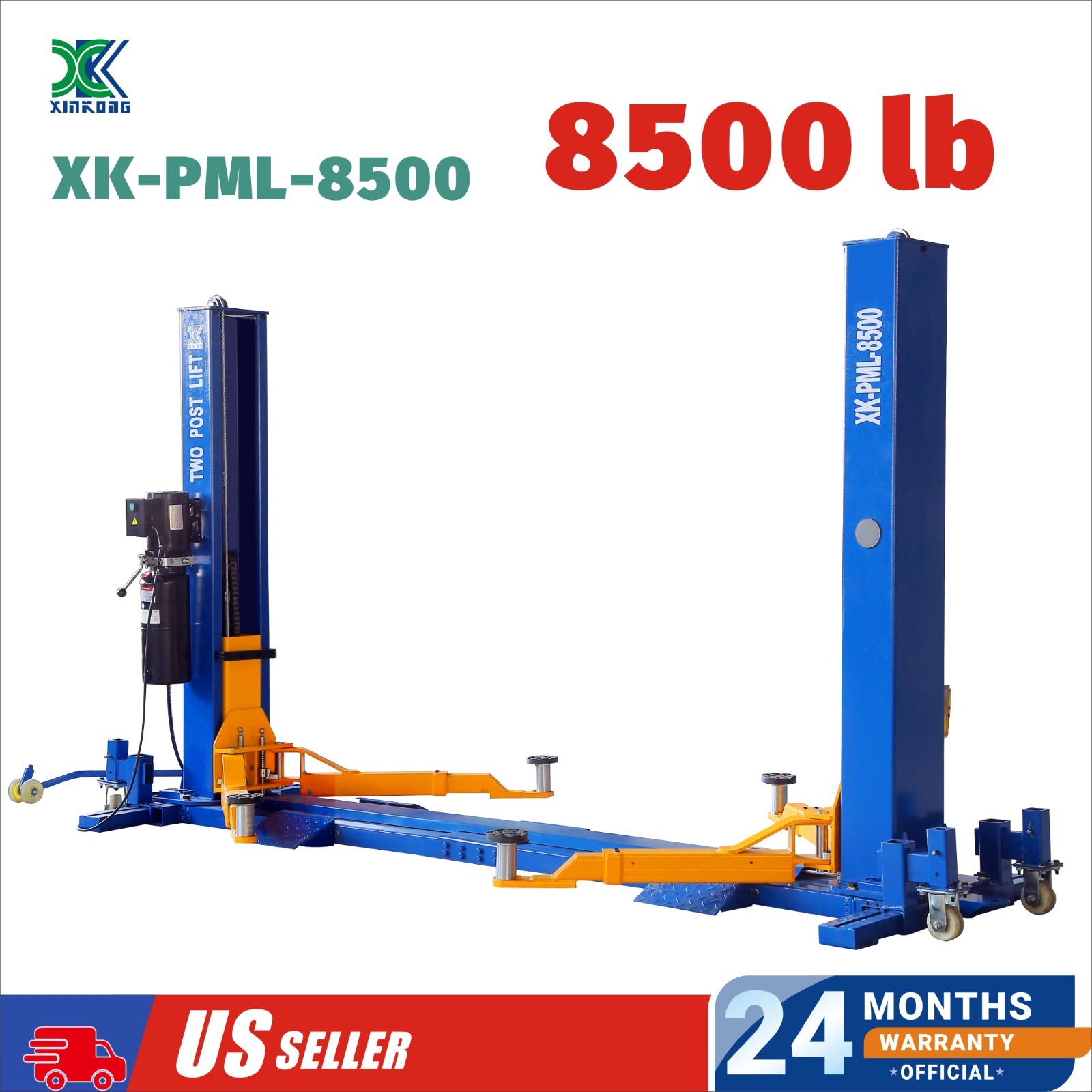XK Portable Two Post Home Garage Car Lift 8500 lb Auto Hoist 220V