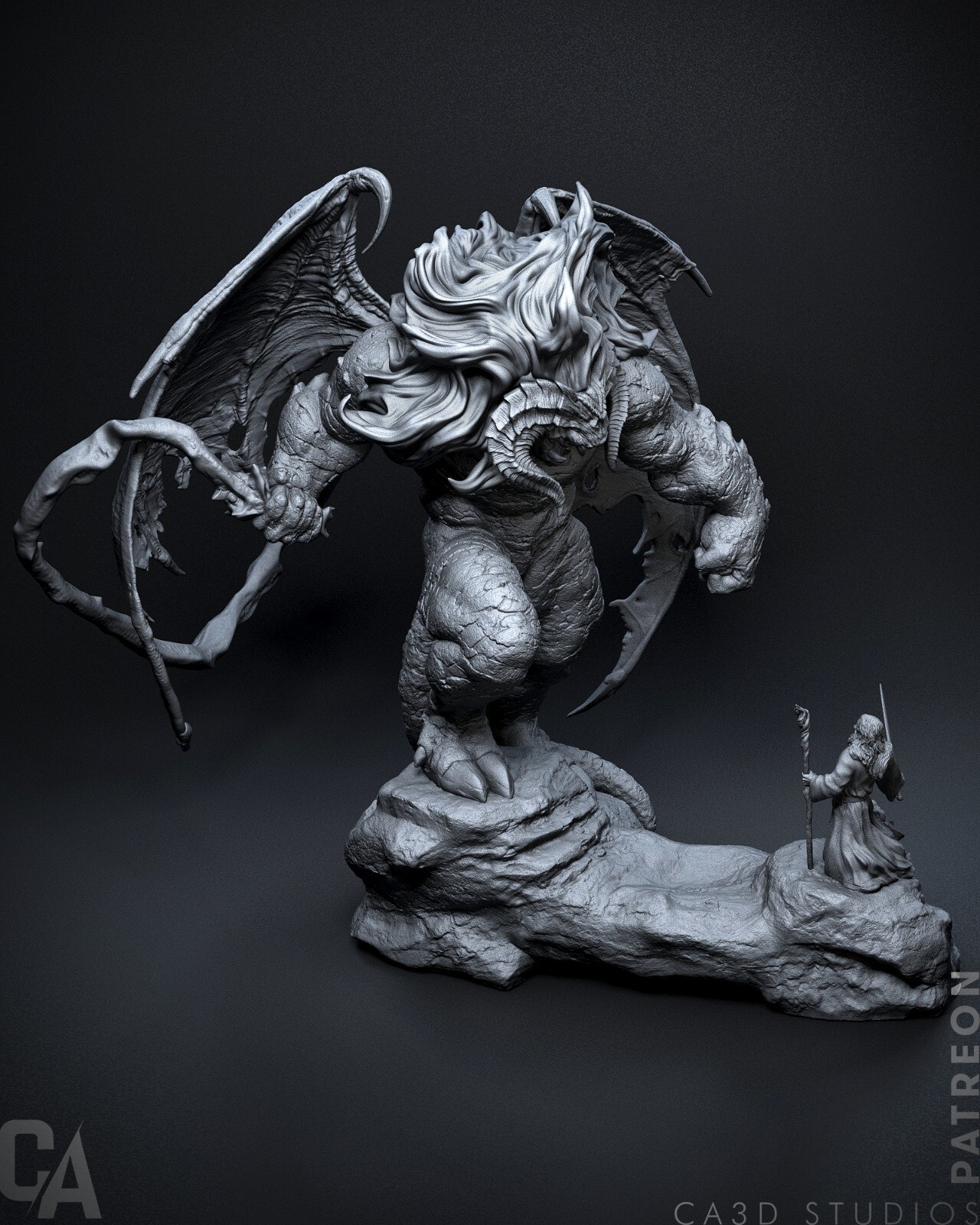 Balrog - Gandalf (1) Unpainted 170mm resin model kit and base ca3d