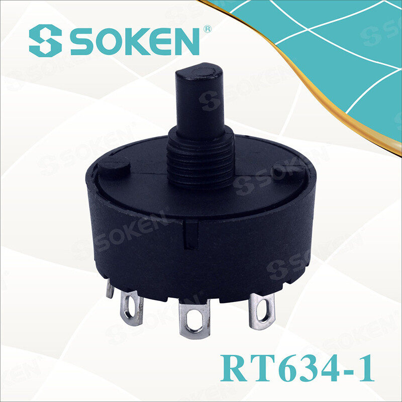 2pcs SOKEN RT634-1 5 pins Heater rotary switch Electric oven switch